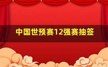 中国世预赛12强赛抽签