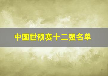 中国世预赛十二强名单