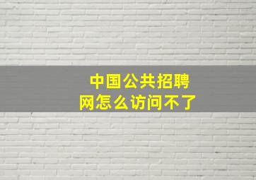 中国公共招聘网怎么访问不了