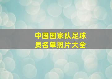 中国国家队足球员名单照片大全