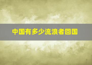 中国有多少流浪者回国