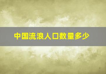 中国流浪人口数量多少