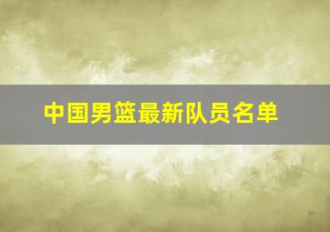 中国男篮最新队员名单