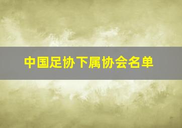 中国足协下属协会名单