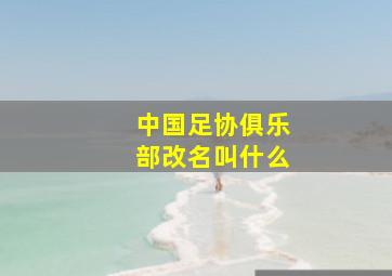 中国足协俱乐部改名叫什么