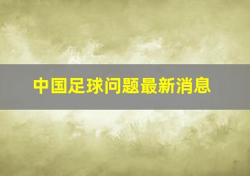 中国足球问题最新消息