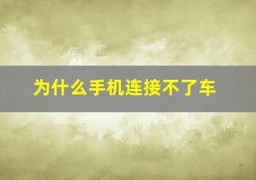 为什么手机连接不了车