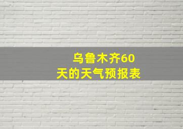 乌鲁木齐60天的天气预报表