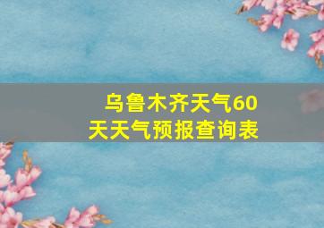 乌鲁木齐天气60天天气预报查询表