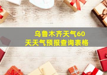 乌鲁木齐天气60天天气预报查询表格