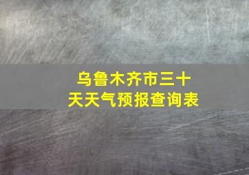 乌鲁木齐市三十天天气预报查询表