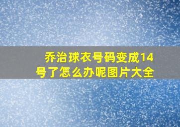 乔治球衣号码变成14号了怎么办呢图片大全