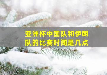 亚洲杯中国队和伊朗队的比赛时间是几点