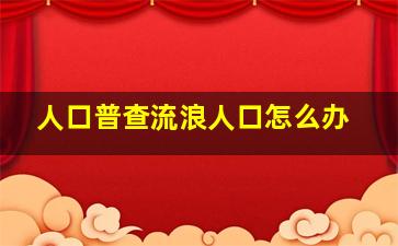 人口普查流浪人口怎么办