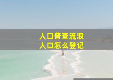 人口普查流浪人口怎么登记