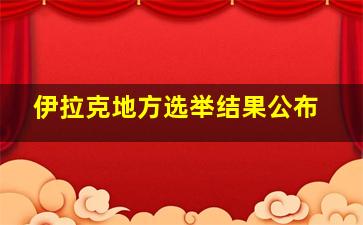 伊拉克地方选举结果公布