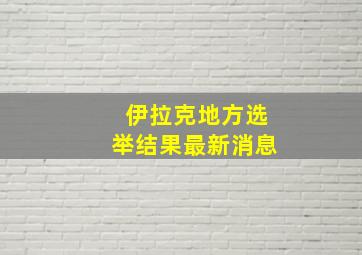 伊拉克地方选举结果最新消息