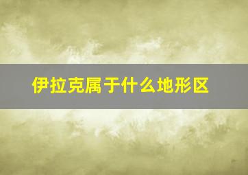 伊拉克属于什么地形区