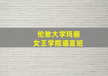 伦敦大学玛丽女王学院语言班