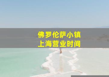 佛罗伦萨小镇上海营业时间