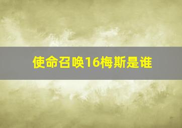 使命召唤16梅斯是谁