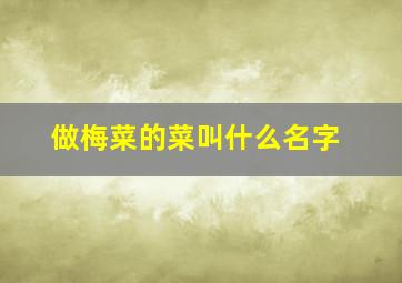 做梅菜的菜叫什么名字