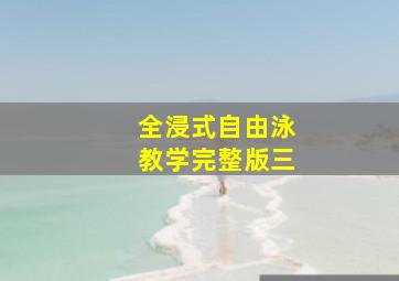 全浸式自由泳教学完整版三