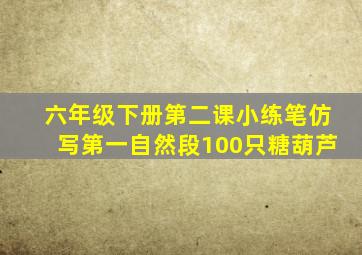 六年级下册第二课小练笔仿写第一自然段100只糖葫芦