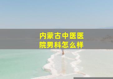 内蒙古中医医院男科怎么样