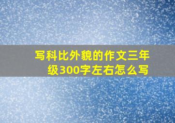 写科比外貌的作文三年级300字左右怎么写