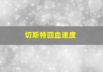 切斯特回血速度