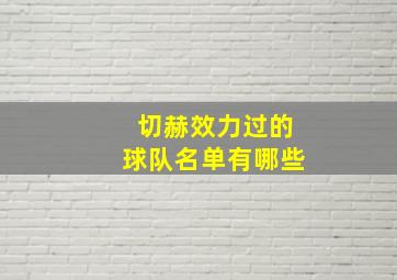 切赫效力过的球队名单有哪些