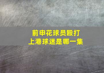 前申花球员殴打上港球迷是哪一集