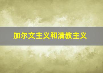 加尔文主义和清教主义