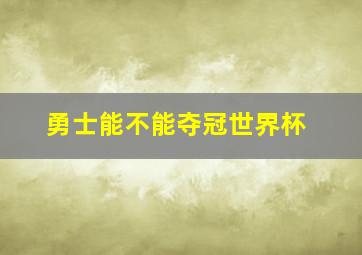 勇士能不能夺冠世界杯