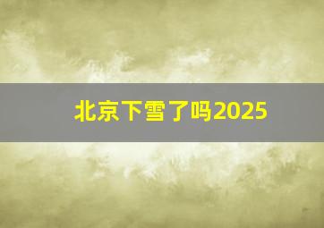 北京下雪了吗2025