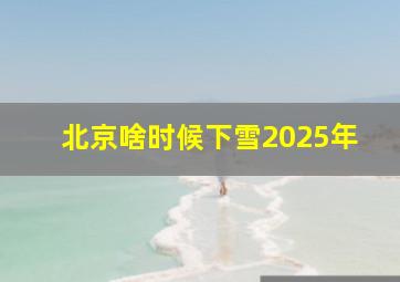 北京啥时候下雪2025年