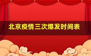 北京疫情三次爆发时间表