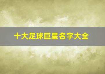 十大足球巨星名字大全