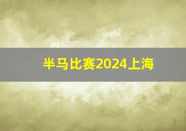 半马比赛2024上海