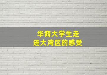 华裔大学生走进大湾区的感受