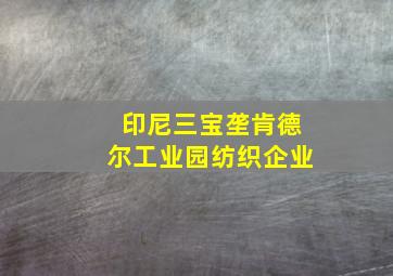 印尼三宝垄肯德尔工业园纺织企业