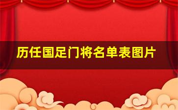 历任国足门将名单表图片