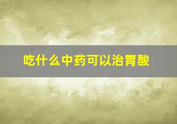 吃什么中药可以治胃酸