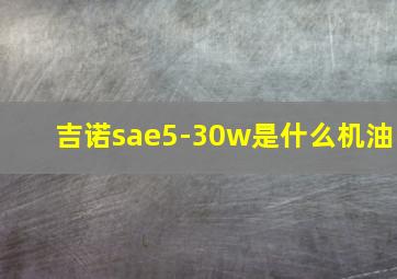 吉诺sae5-30w是什么机油