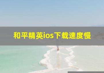 和平精英ios下载速度慢