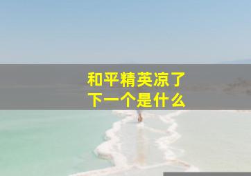 和平精英凉了下一个是什么