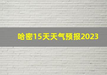 哈密15天天气预报2023