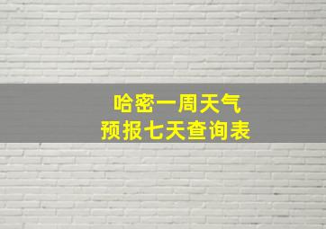 哈密一周天气预报七天查询表