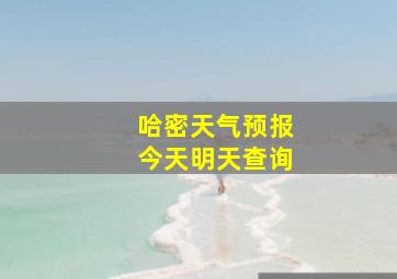 哈密天气预报今天明天查询